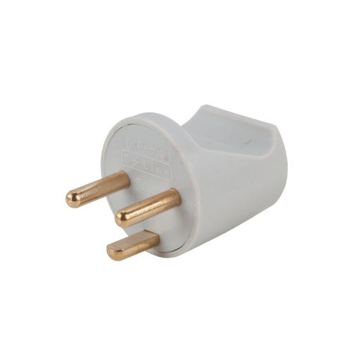 Enchufe Redondo con Tierra - Gris