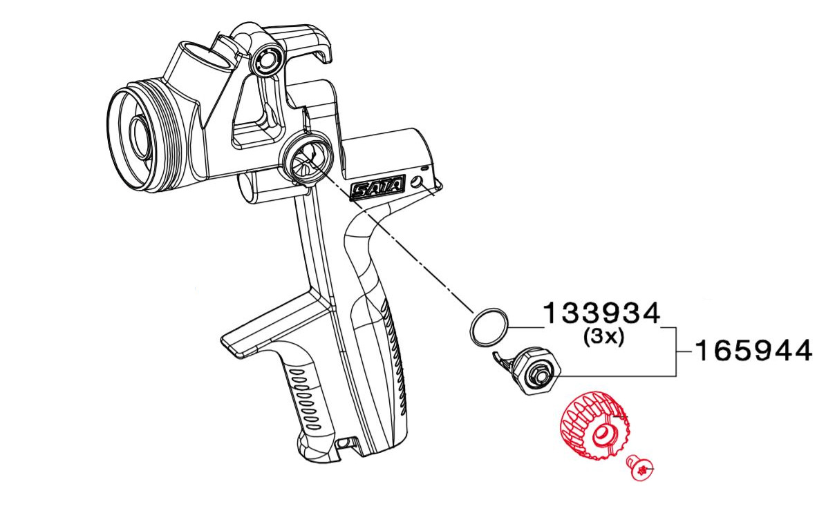 Eje Para Control de Spray Redondo/Plano >Quarter Turn< 165944